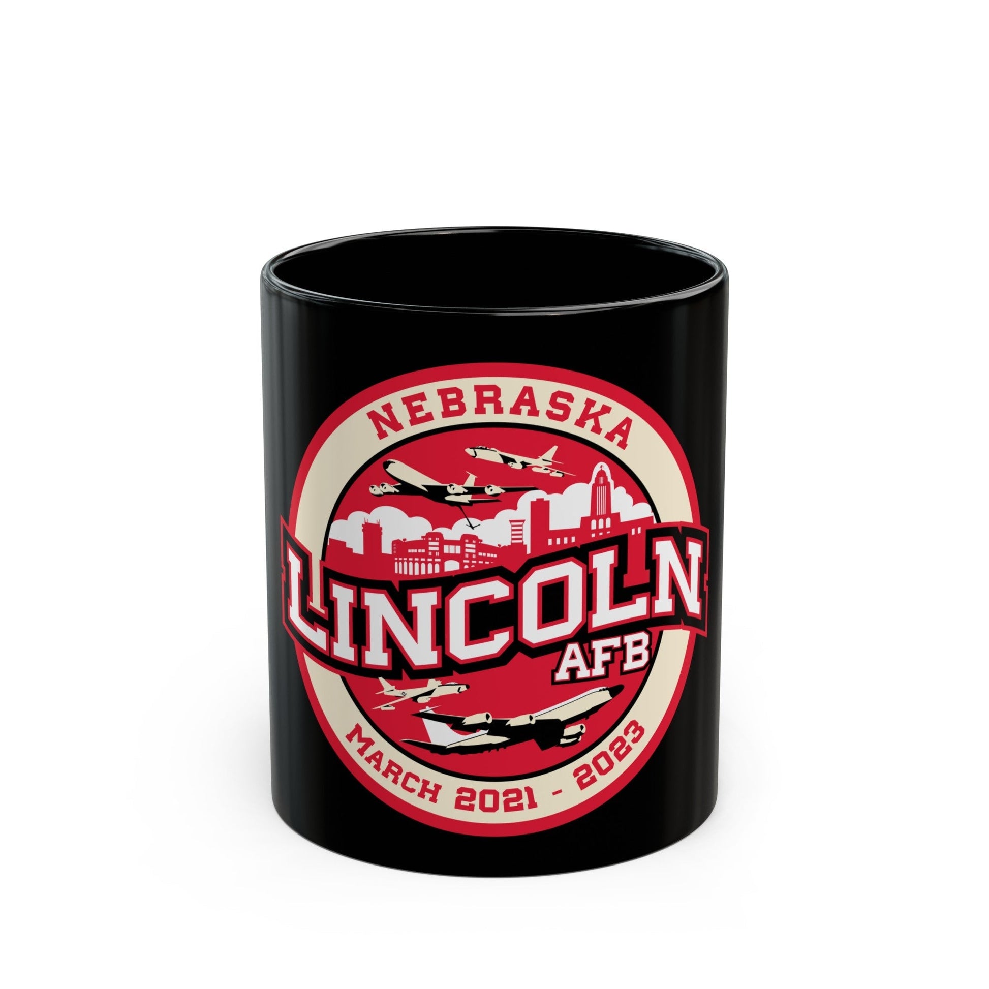 Lincoln Air Force Base (U.S. Air Force) Black Coffee Mug-11oz-The Sticker Space