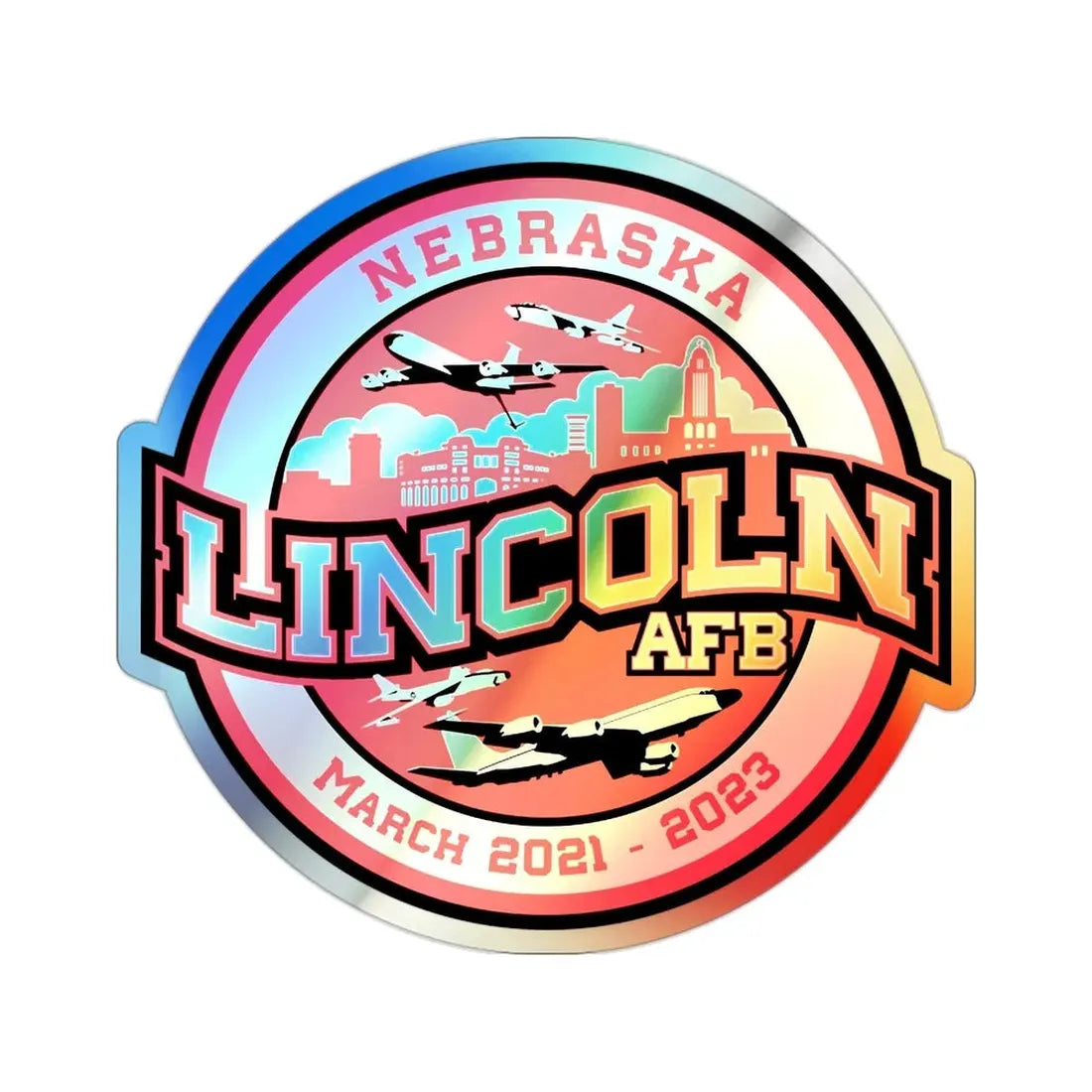 Lincoln Air Force Base (U.S. Air Force) Holographic STICKER Die-Cut Vinyl Decal - The Sticker Space
