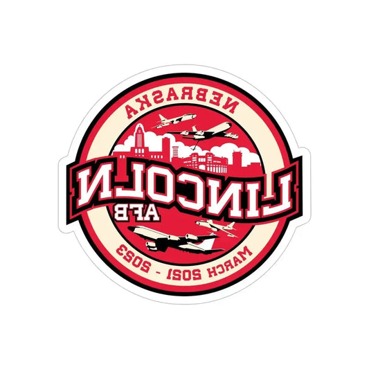 Lincoln Air Force Base (U.S. Air Force) REVERSE PRINT Transparent Die-Cut STICKER 6 Inch Die-Cut Transparent - The Sticker Space