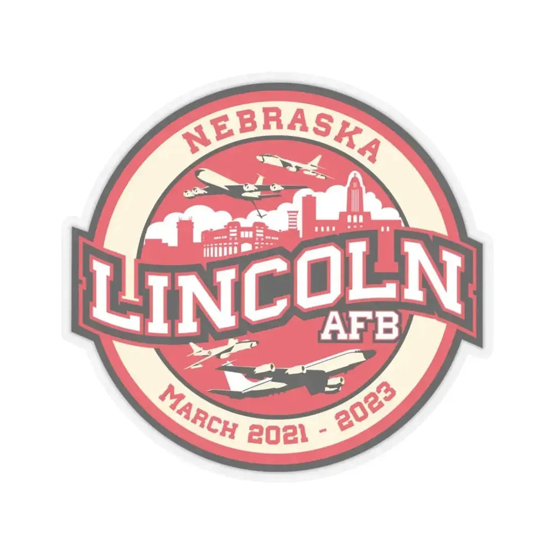Lincoln Air Force Base (U.S. Air Force) STICKER Vinyl Kiss-Cut Decal 3 Inch Transparent - The Sticker Space