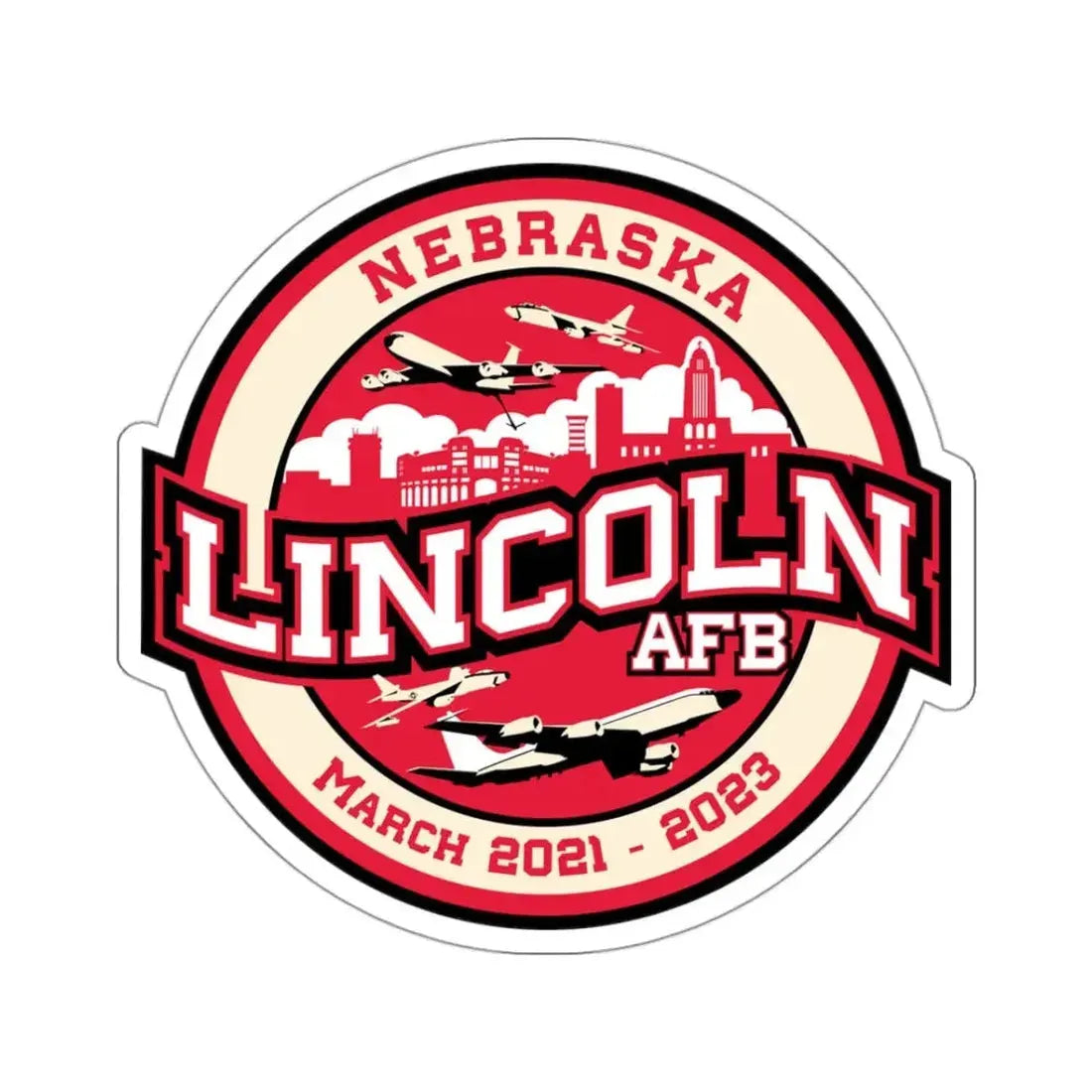 Lincoln Air Force Base (U.S. Air Force) STICKER Vinyl Kiss-Cut Decal 3 Inch White - The Sticker Space