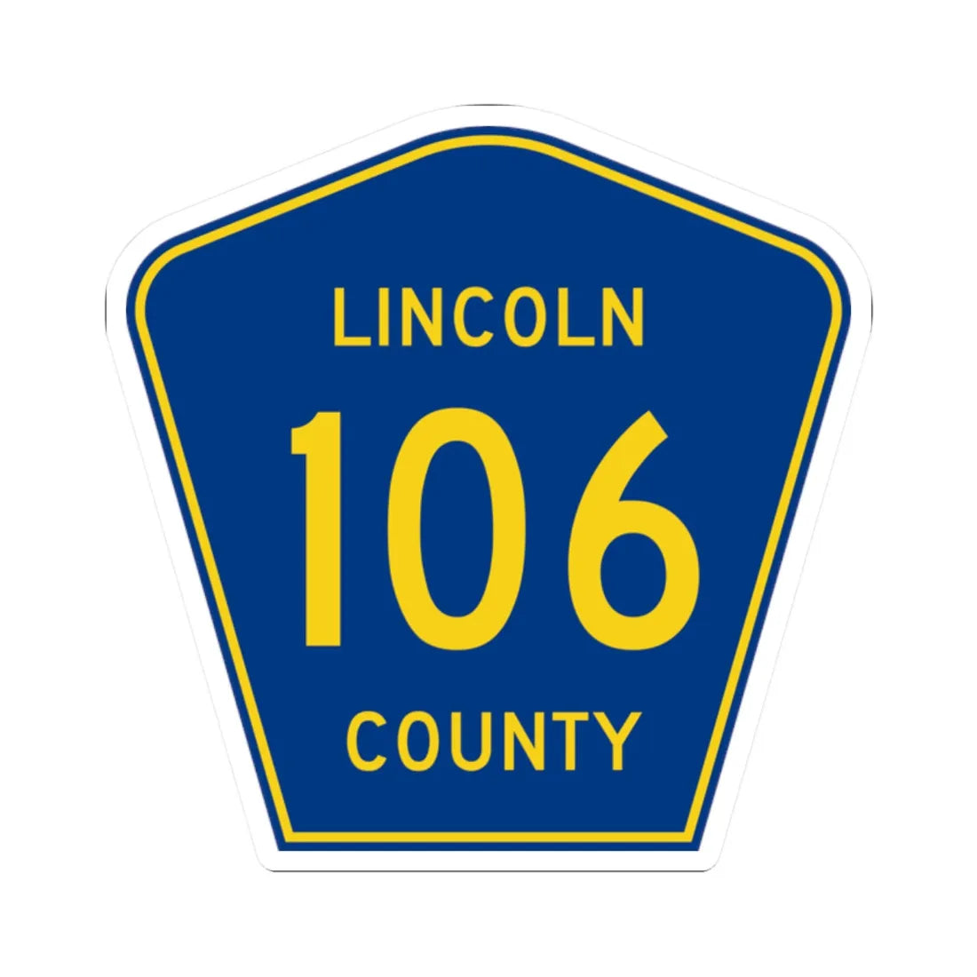 Lincoln County 106 (South Dakota) (Road Sign) STICKER Vinyl Kiss-Cut Decal 2 Inch White - The Sticker Space