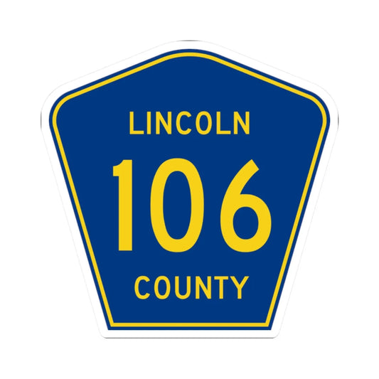 Lincoln County 106 (South Dakota) (Road Sign) STICKER Vinyl Kiss-Cut Decal 2 Inch White - The Sticker Space