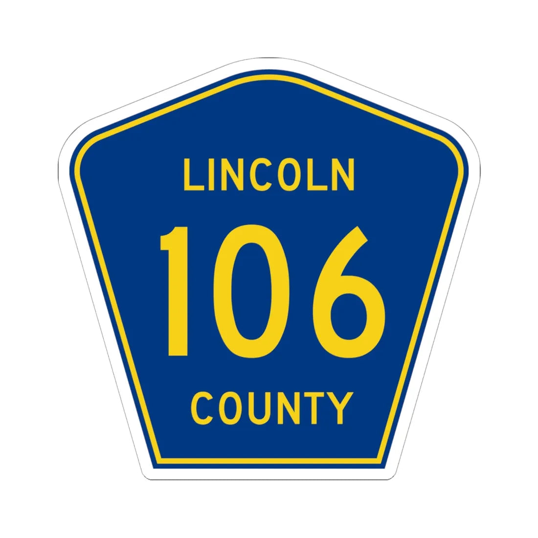 Lincoln County 106 (South Dakota) (Road Sign) STICKER Vinyl Kiss-Cut Decal 6 Inch White - The Sticker Space