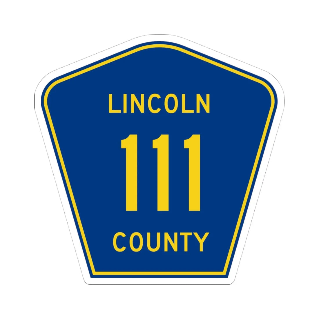 Lincoln County 111 (South Dakota) (Road Sign) STICKER Vinyl Kiss-Cut Decal 4 Inch White - The Sticker Space