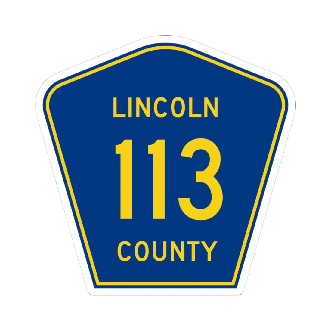 Lincoln County 113 (South Dakota) (Road Sign) STICKER Vinyl Kiss-Cut Decal 3 Inch White - The Sticker Space