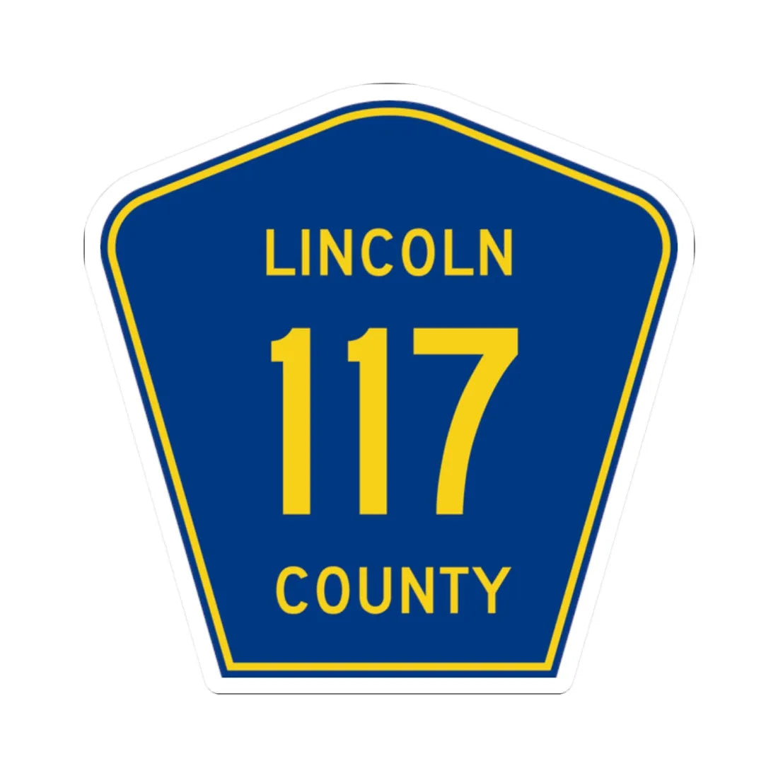 Lincoln County 117 (South Dakota) (Road Sign) STICKER Vinyl Kiss-Cut Decal 2 Inch White - The Sticker Space