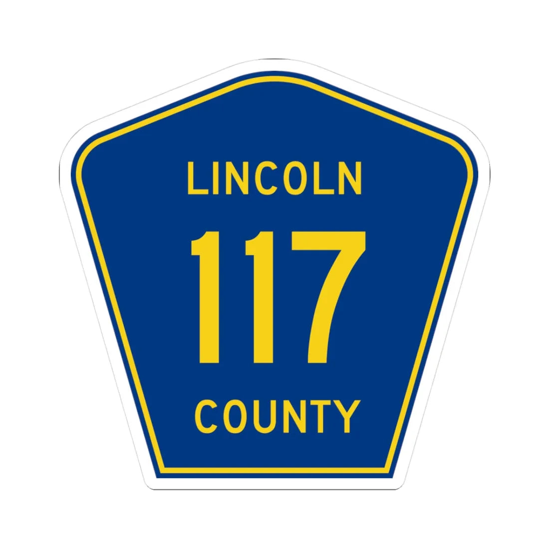 Lincoln County 117 (South Dakota) (Road Sign) STICKER Vinyl Kiss-Cut Decal 3 Inch White - The Sticker Space
