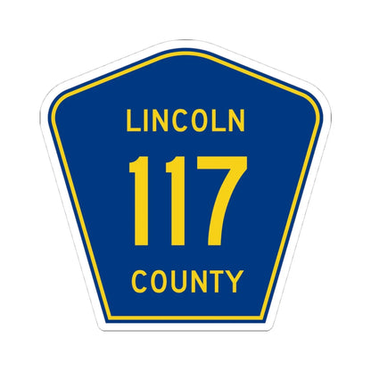 Lincoln County 117 (South Dakota) (Road Sign) STICKER Vinyl Kiss-Cut Decal 4 Inch White - The Sticker Space