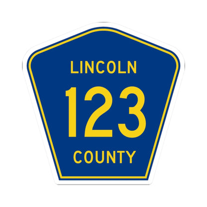 Lincoln County 123 (South Dakota) (Road Sign) STICKER Vinyl Kiss-Cut Decal 2 Inch White - The Sticker Space