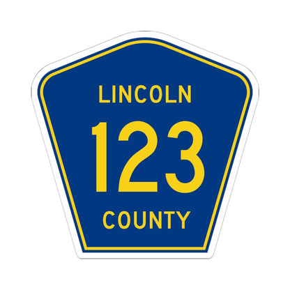 Lincoln County 123 (South Dakota) (Road Sign) STICKER Vinyl Kiss-Cut Decal 6 Inch White - The Sticker Space