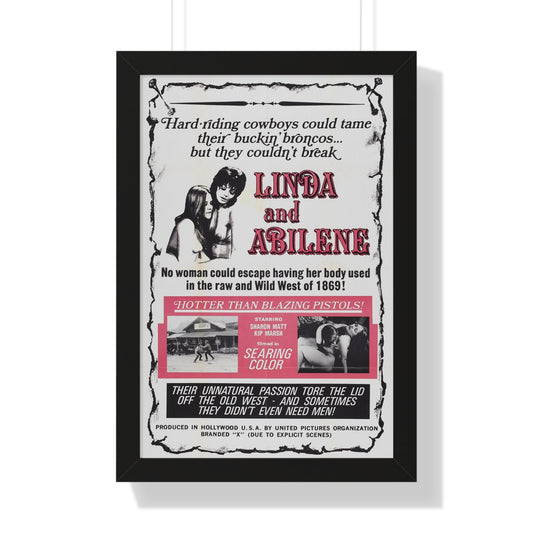 LINDA AND ABILENE 1969 - Framed Movie Poster-16″ x 24″-The Sticker Space