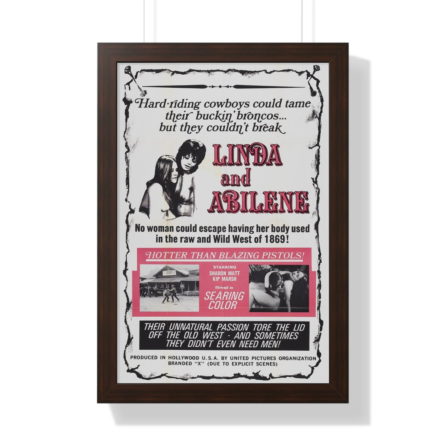 LINDA AND ABILENE 1969 - Framed Movie Poster-16″ x 24″-The Sticker Space