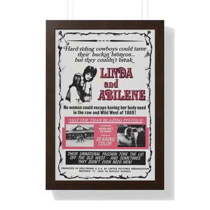 LINDA AND ABILENE 1969 - Framed Movie Poster 16″ x 24″ Walnut - The Sticker Space