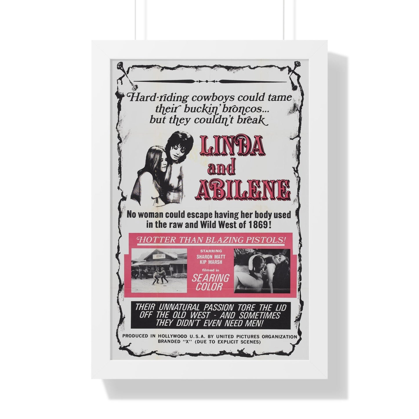 LINDA AND ABILENE 1969 - Framed Movie Poster-16″ x 24″-The Sticker Space