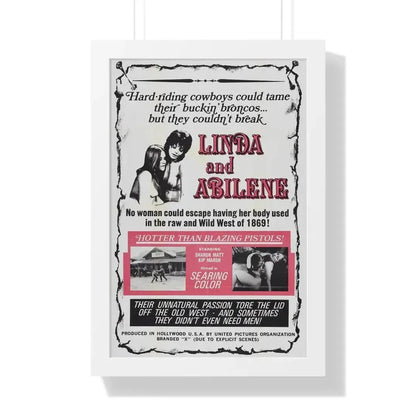 LINDA AND ABILENE 1969 - Framed Movie Poster 16″ x 24″ White - The Sticker Space