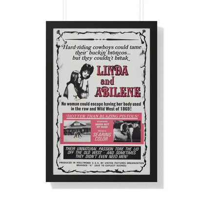 LINDA AND ABILENE 1969 - Framed Movie Poster 20" x 30" Black - The Sticker Space