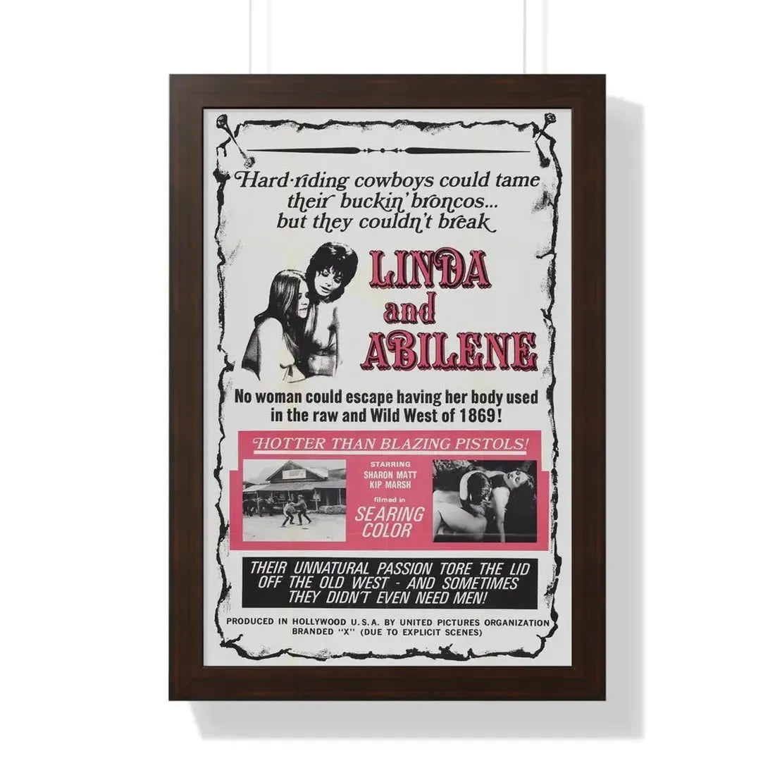 LINDA AND ABILENE 1969 - Framed Movie Poster - The Sticker Space