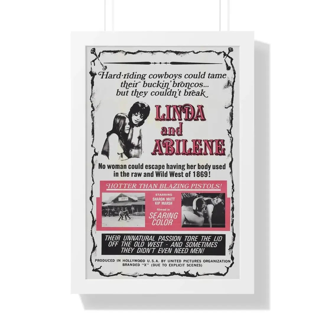 LINDA AND ABILENE 1969 - Framed Movie Poster - The Sticker Space