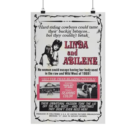 LINDA AND ABILENE 1969 - Paper Movie Poster 12″ x 18″ Matte - The Sticker Space