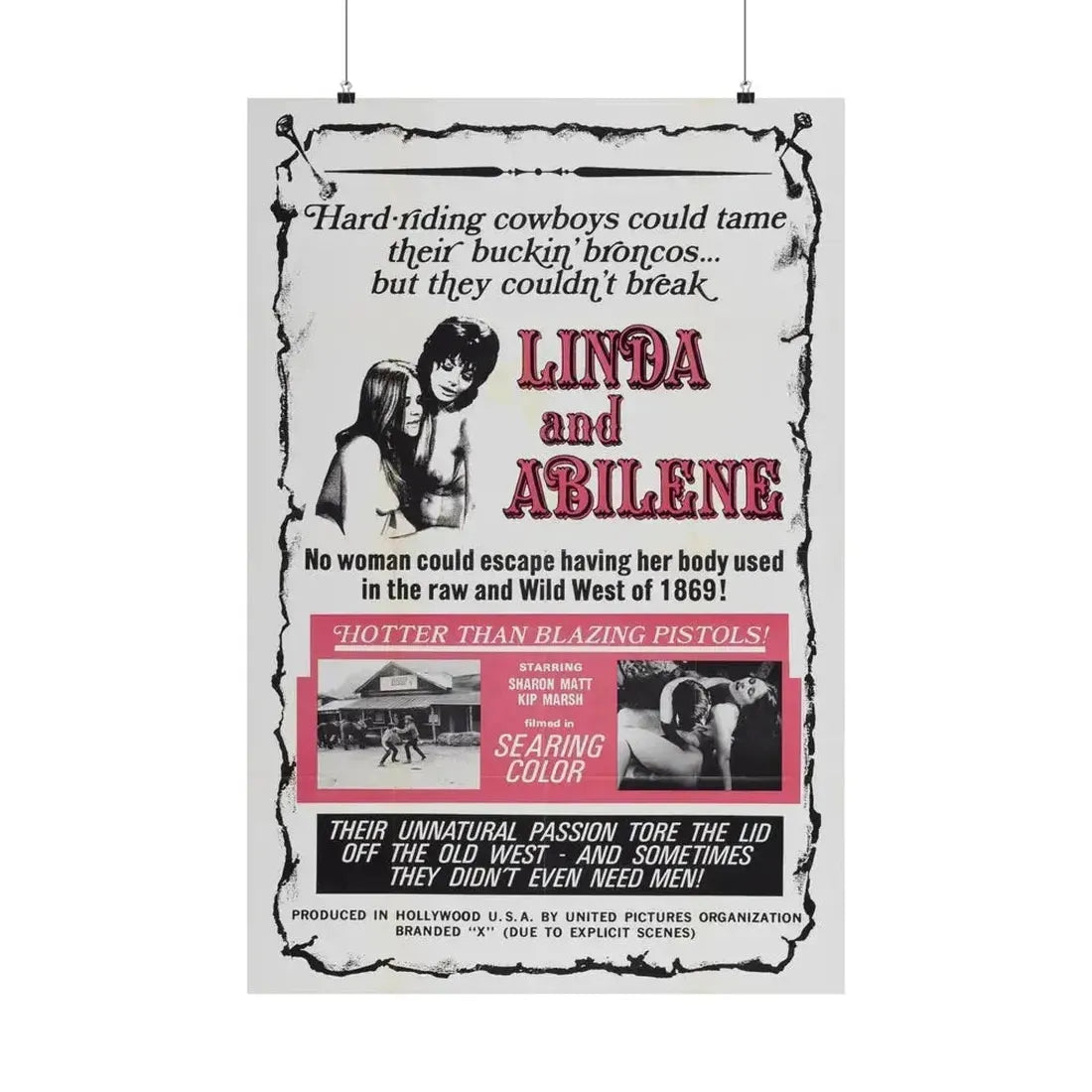 LINDA AND ABILENE 1969 - Paper Movie Poster 24″ x 36″ Matte - The Sticker Space