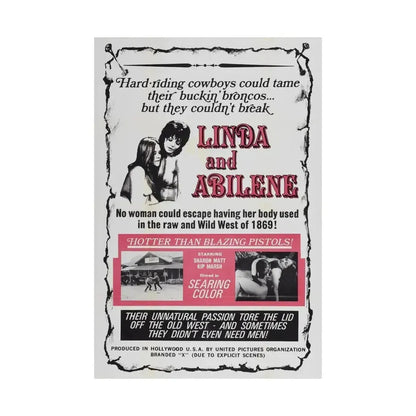 LINDA AND ABILENE 1969 - Paper Movie Poster - The Sticker Space