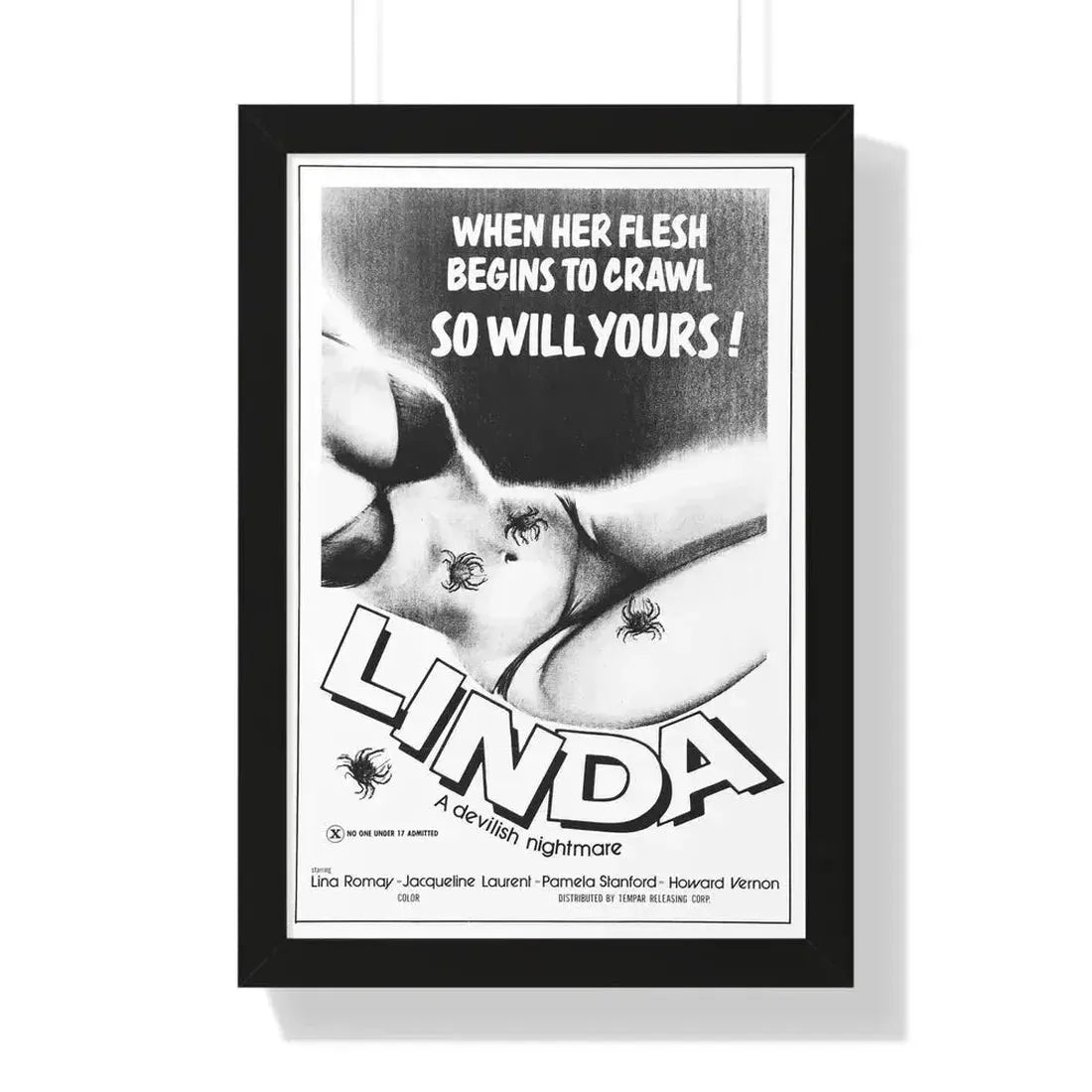 LINDA (LORNA THE EXORCIST) 1974 - Framed Movie Poster 16″ x 24″ Black - The Sticker Space