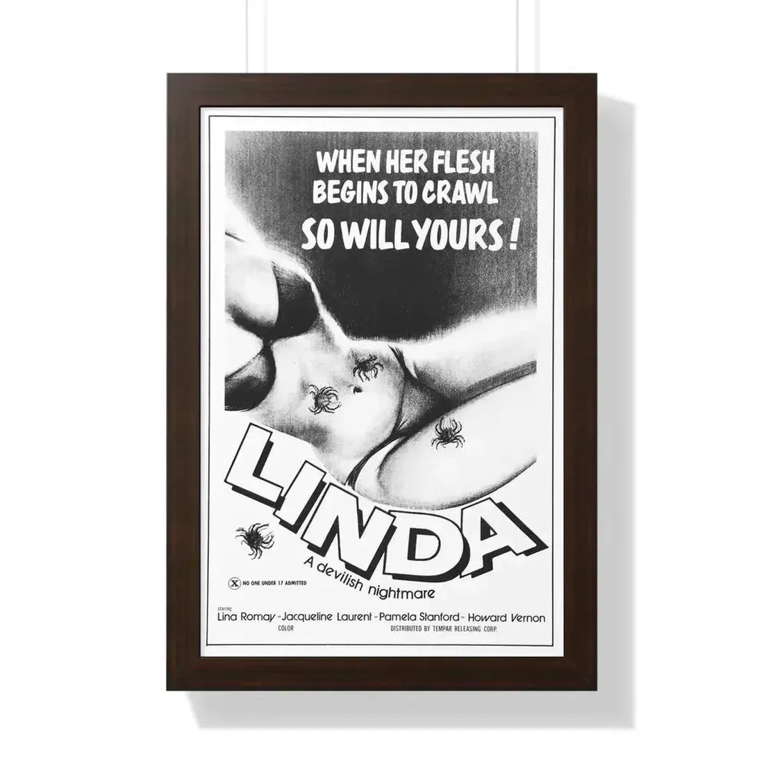 LINDA (LORNA THE EXORCIST) 1974 - Framed Movie Poster 16″ x 24″ Walnut - The Sticker Space