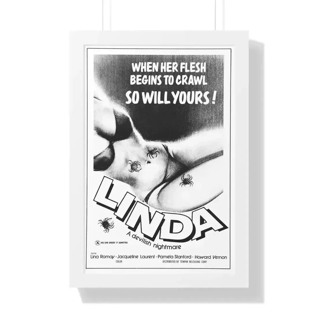LINDA (LORNA THE EXORCIST) 1974 - Framed Movie Poster 16″ x 24″ White - The Sticker Space