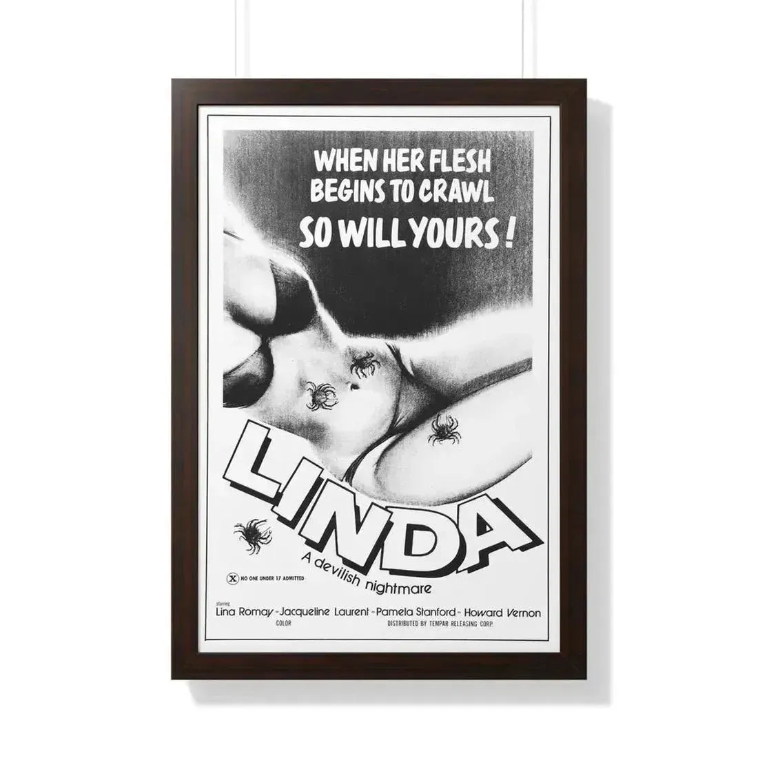 LINDA (LORNA THE EXORCIST) 1974 - Framed Movie Poster 20" x 30" Walnut - The Sticker Space