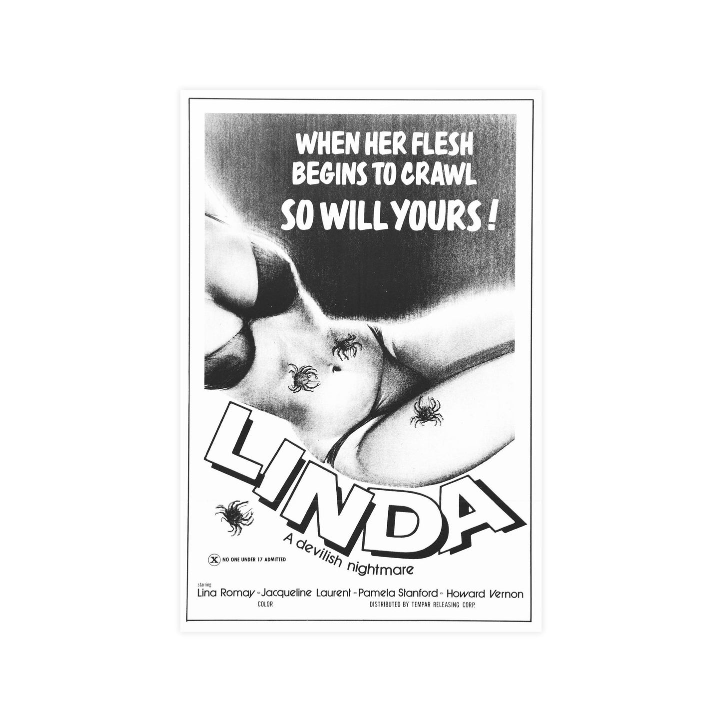 LINDA (LORNA THE EXORCIST) 1974 - Paper Movie Poster-12″ x 18″ (Vertical)-The Sticker Space