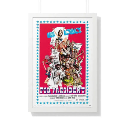 LINDA LOVELACE FOR PRESIDENT 1975 - Framed Movie Poster 20" x 30" White - The Sticker Space