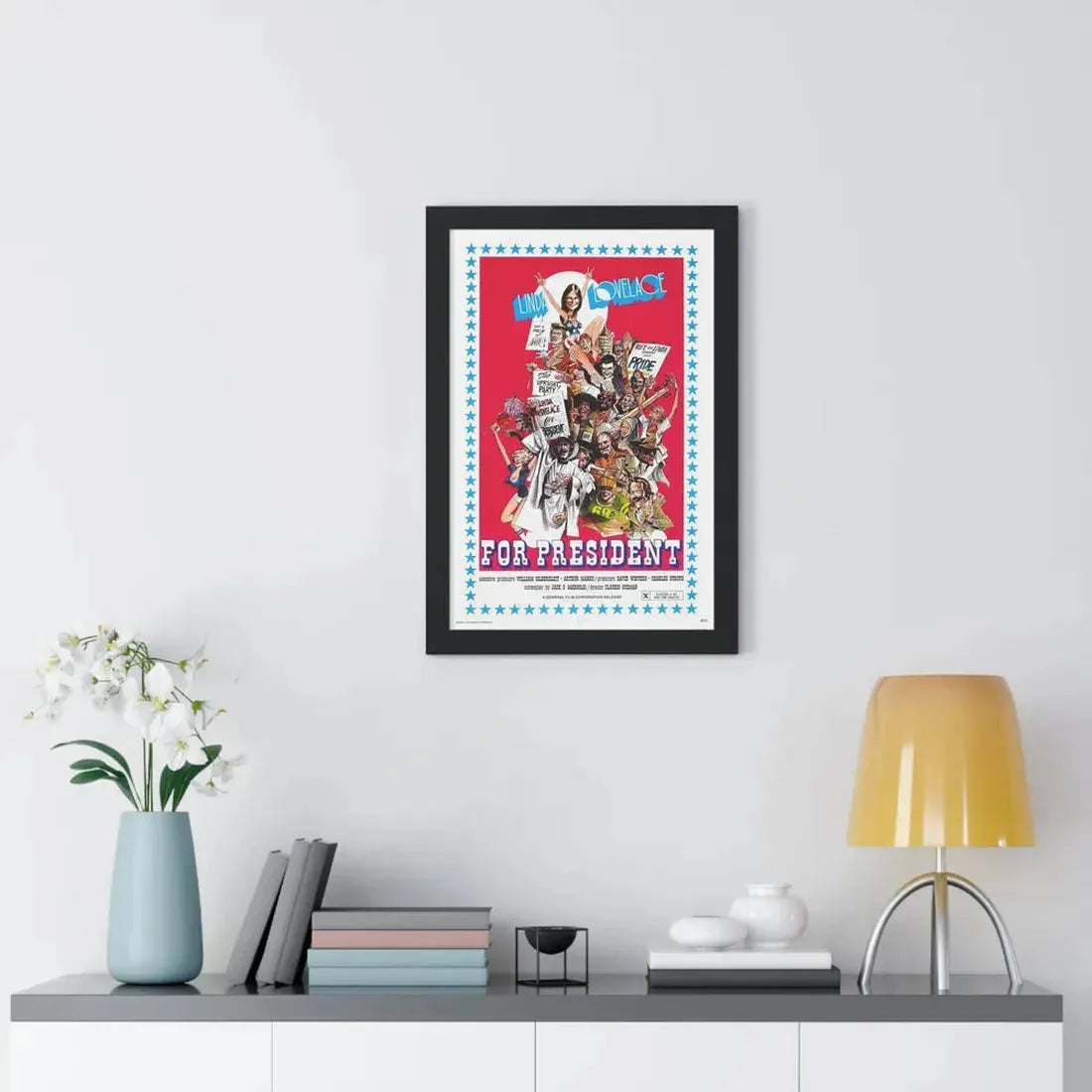 LINDA LOVELACE FOR PRESIDENT 1975 - Framed Movie Poster - The Sticker Space