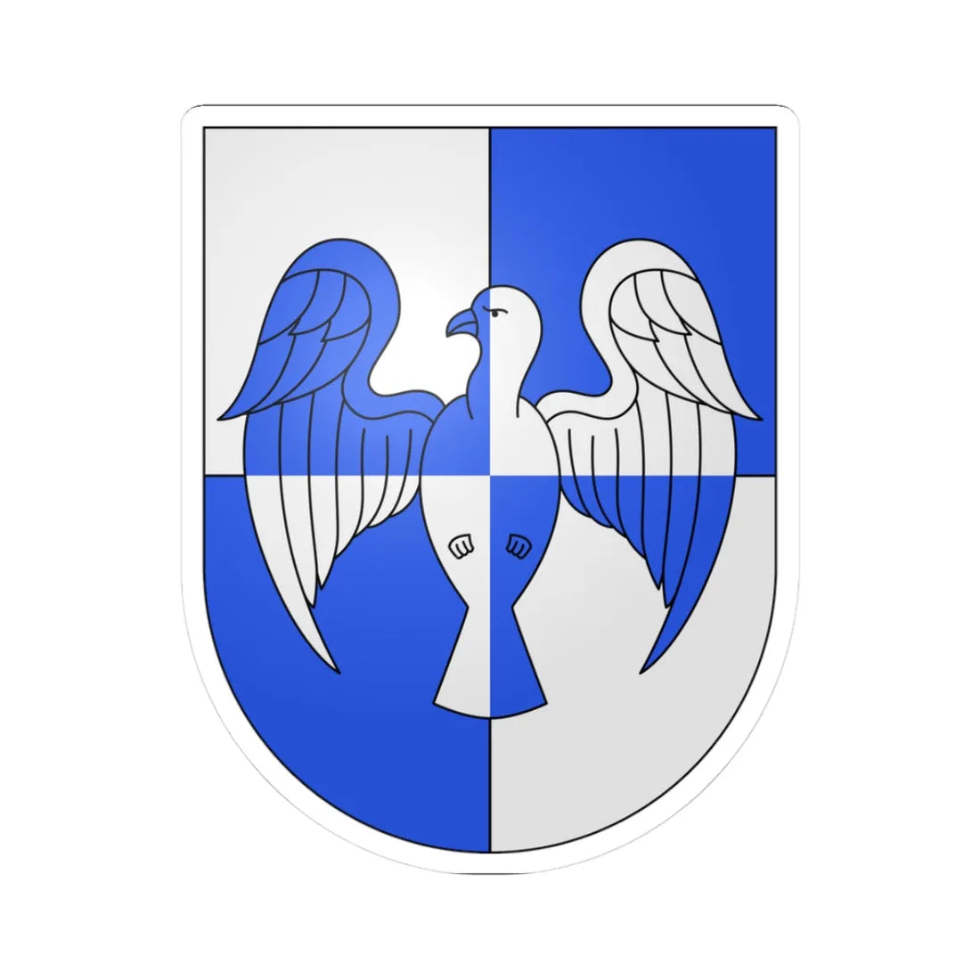 Linescio-coat of arms (Switzerland) (Coat of Arms) STICKER Vinyl Kiss-Cut Decal 3 Inch White - The Sticker Space