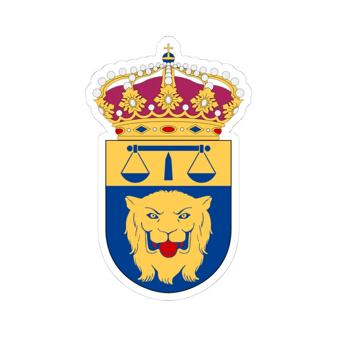 Linköpings tingsrätt vapen (Sweden) (Coat of Arms) STICKER Vinyl Kiss-Cut Decal 4 Inch White - The Sticker Space