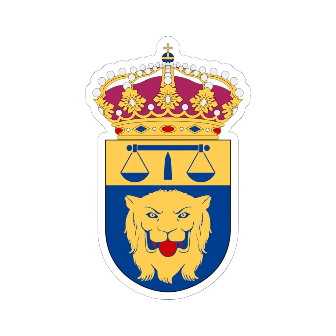 Linköpings tingsrätt vapen (Sweden) (Coat of Arms) STICKER Vinyl Kiss-Cut Decal 6 Inch White - The Sticker Space