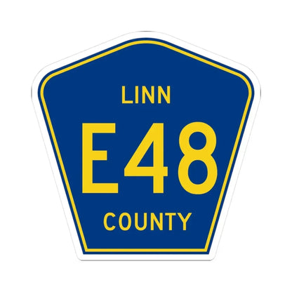Linn County Route E48 IA (Iowa) (Road Sign) STICKER Vinyl Kiss-Cut Decal 3 Inch White - The Sticker Space