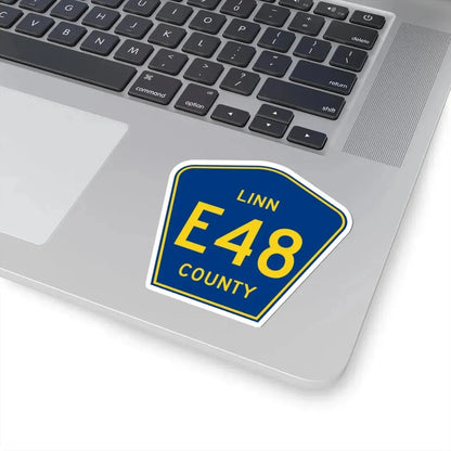 Linn County Route E48 IA (Iowa) (Road Sign) STICKER Vinyl Kiss-Cut Decal - The Sticker Space