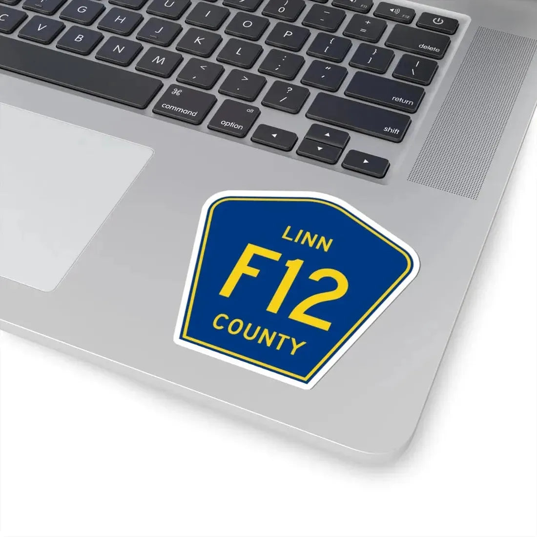 Linn County Route F12 IA (Iowa) (Road Sign) STICKER Vinyl Kiss-Cut Decal - The Sticker Space