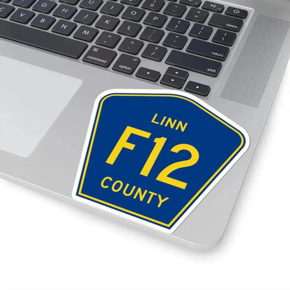 Linn County Route F12 IA (Iowa) (Road Sign) STICKER Vinyl Kiss-Cut Decal - The Sticker Space