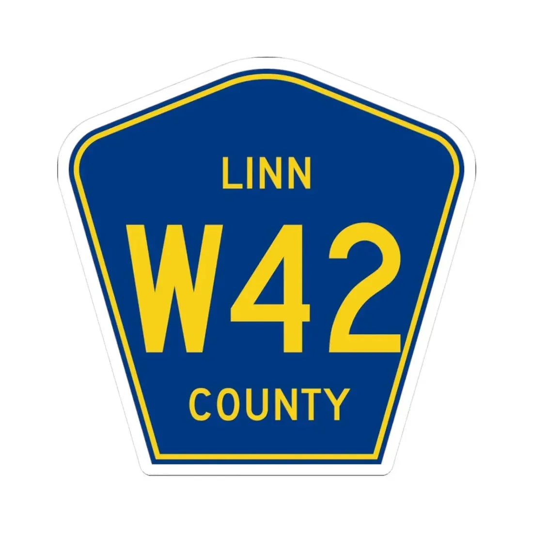 Linn County Route W42 IA (Iowa) (Road Sign) STICKER Vinyl Kiss-Cut Decal 3 Inch White - The Sticker Space