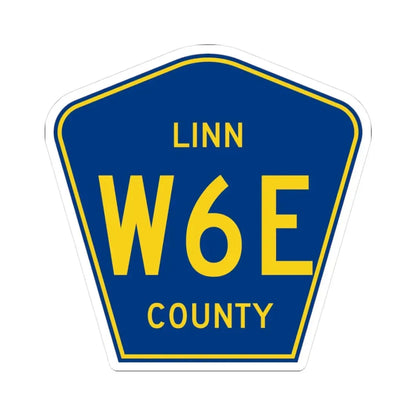 Linn County Route W6E IA (Iowa) (Road Sign) STICKER Vinyl Kiss-Cut Decal 3 Inch White - The Sticker Space