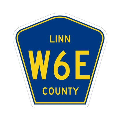 Linn County Route W6E IA (Iowa) (Road Sign) STICKER Vinyl Kiss-Cut Decal 6 Inch White - The Sticker Space