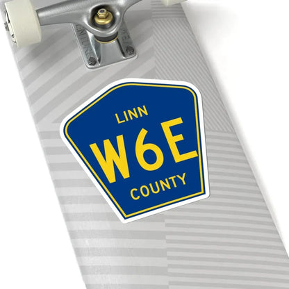 Linn County Route W6E IA (Iowa) (Road Sign) STICKER Vinyl Kiss-Cut Decal - The Sticker Space