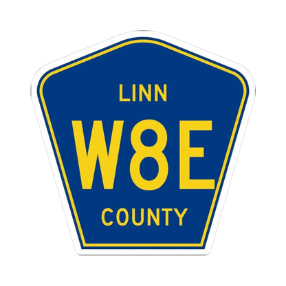 Linn County Route W8E IA (Iowa) (Road Sign) STICKER Vinyl Kiss-Cut Decal 3 Inch White - The Sticker Space