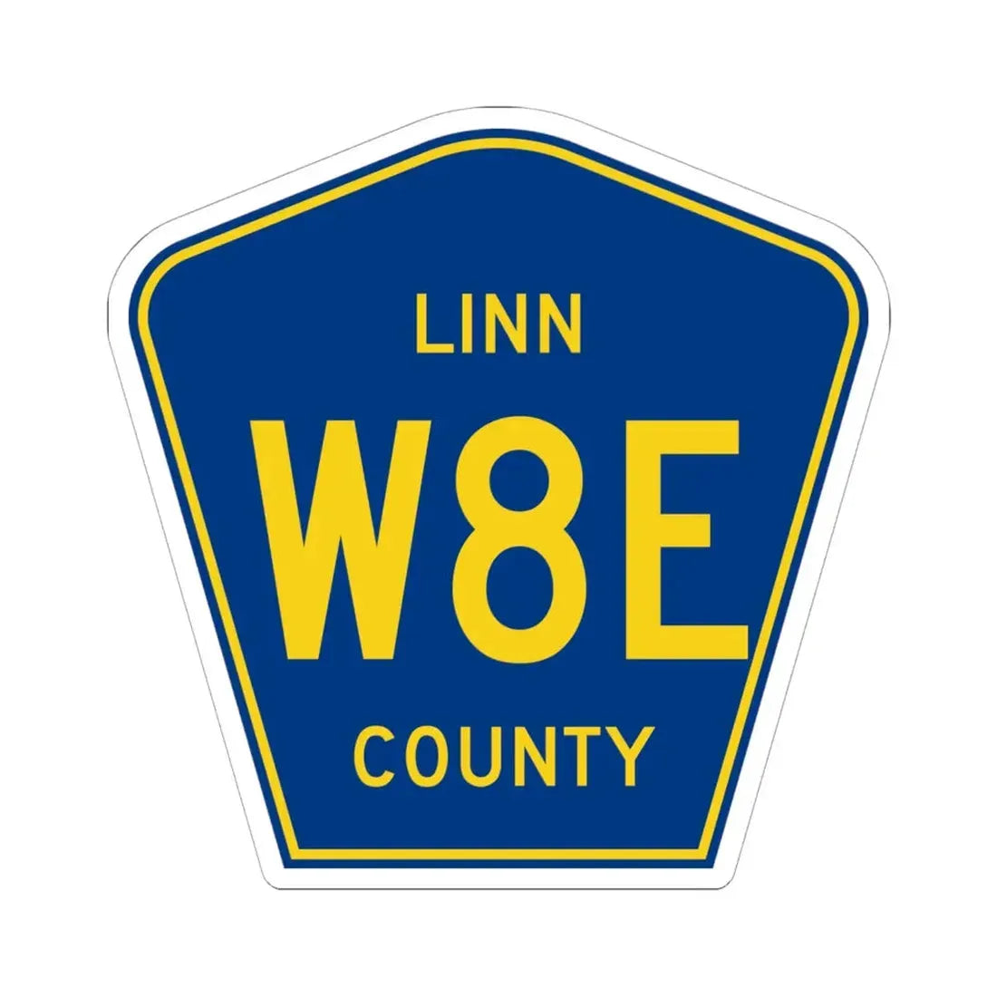 Linn County Route W8E IA (Iowa) (Road Sign) STICKER Vinyl Kiss-Cut Decal 6 Inch White - The Sticker Space