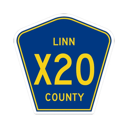 Linn County Route X20 IA (Iowa) (Road Sign) STICKER Vinyl Kiss-Cut Decal 3 Inch White - The Sticker Space