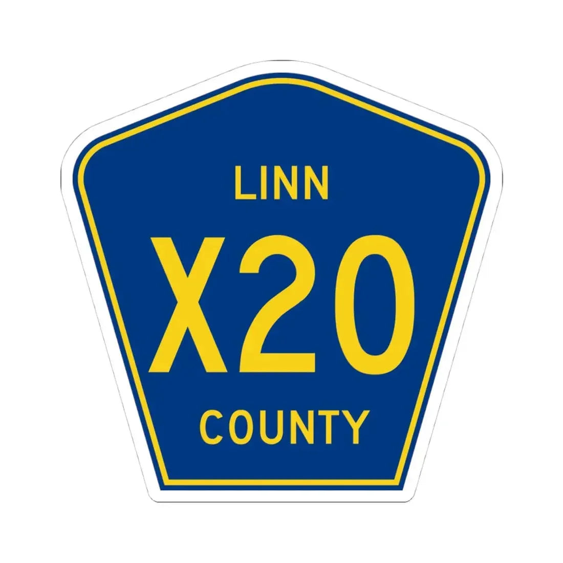 Linn County Route X20 IA (Iowa) (Road Sign) STICKER Vinyl Kiss-Cut Decal 4 Inch White - The Sticker Space