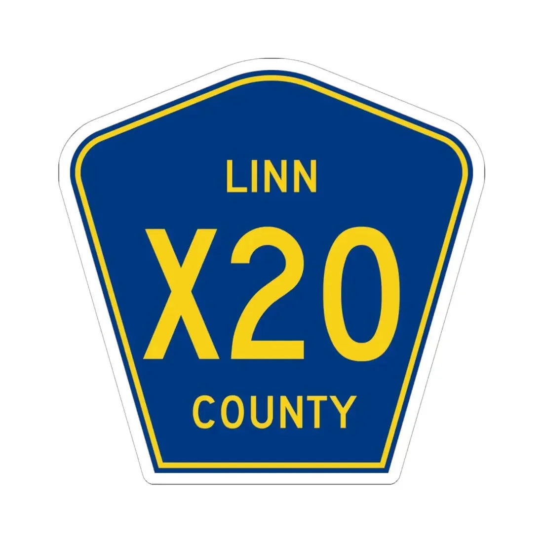 Linn County Route X20 IA (Iowa) (Road Sign) STICKER Vinyl Kiss-Cut Decal 6 Inch White - The Sticker Space