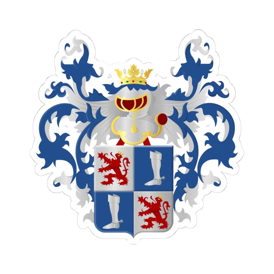 Linter wapen2 (Belgium) (Coat of Arms) STICKER Vinyl Kiss-Cut Decal 4 Inch White - The Sticker Space